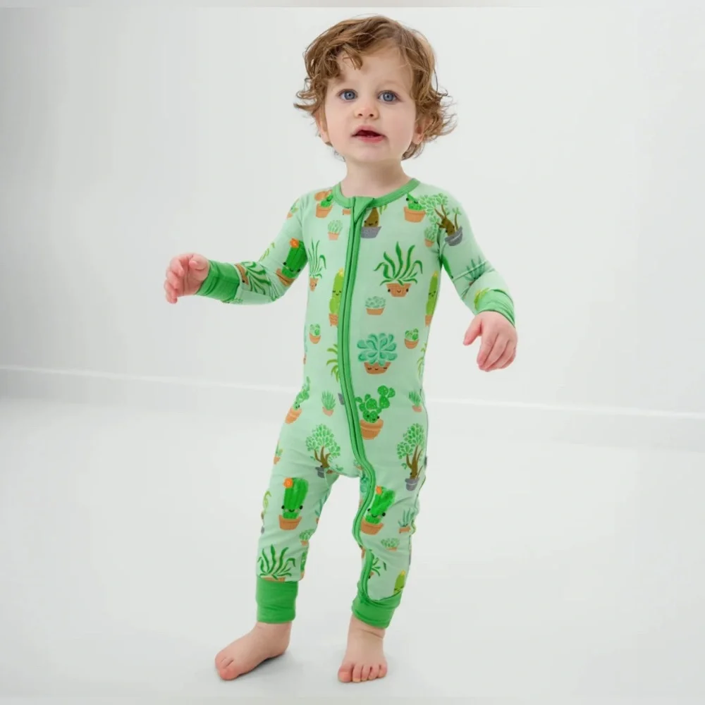 Little Sleepies Succulent Love Zippy Pajamas Size 12-18M GUC - Picture 1 of 7